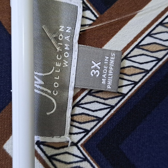 JM Collection Boho Vibes Gold Embellished Chain Detail Tunic. Size 3X NWOT - Picture 8 of 12